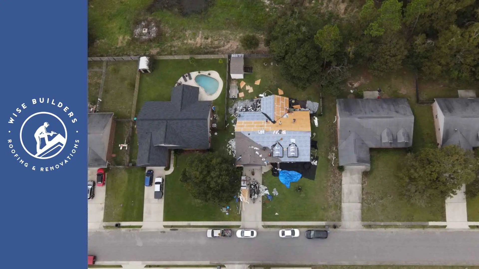 Wise Builders Roofing and Renovations Build Aerial View