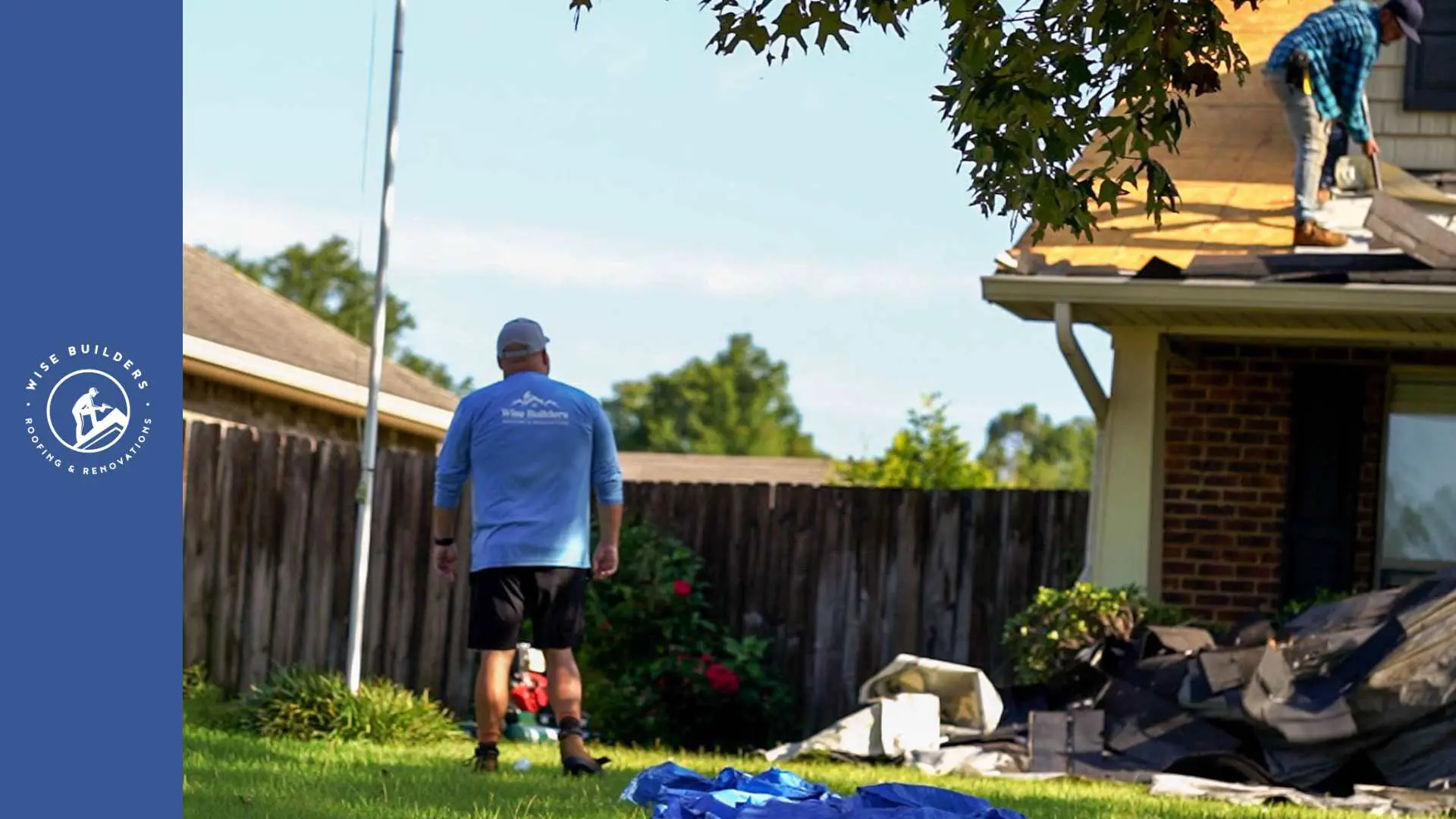 wise builder contractor inspecting a new roof install
