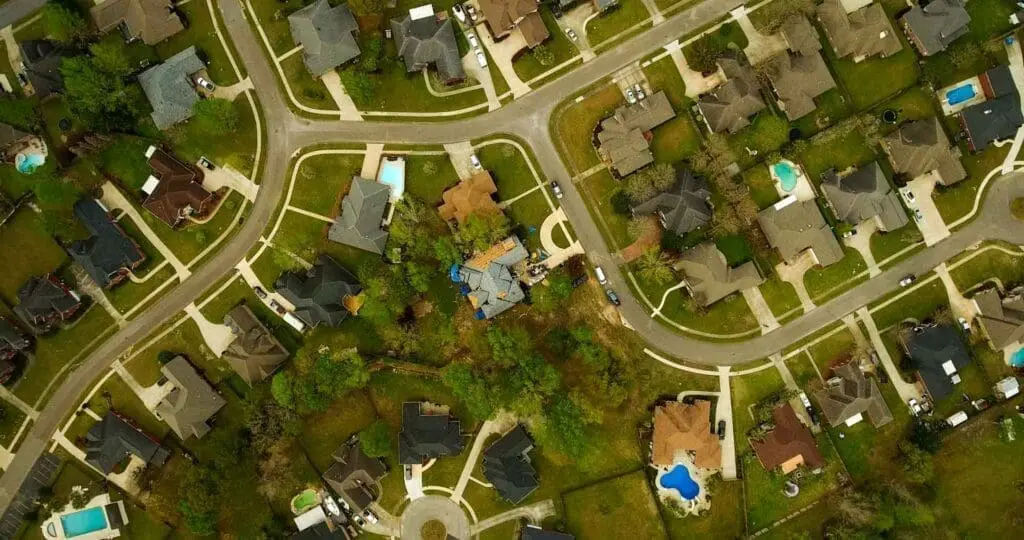 a drone shot of a new roof