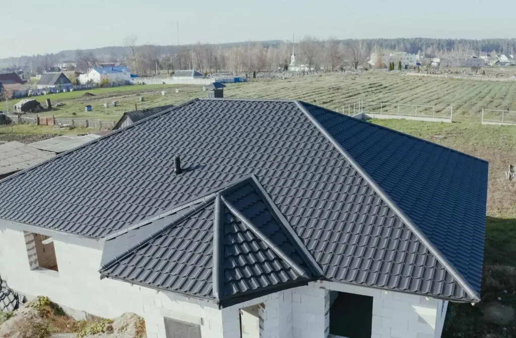a metal roofing system on a home