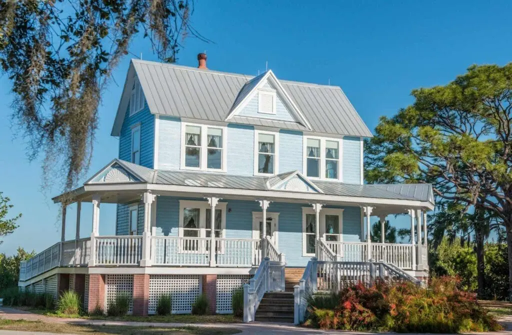 a metal roof system on a home