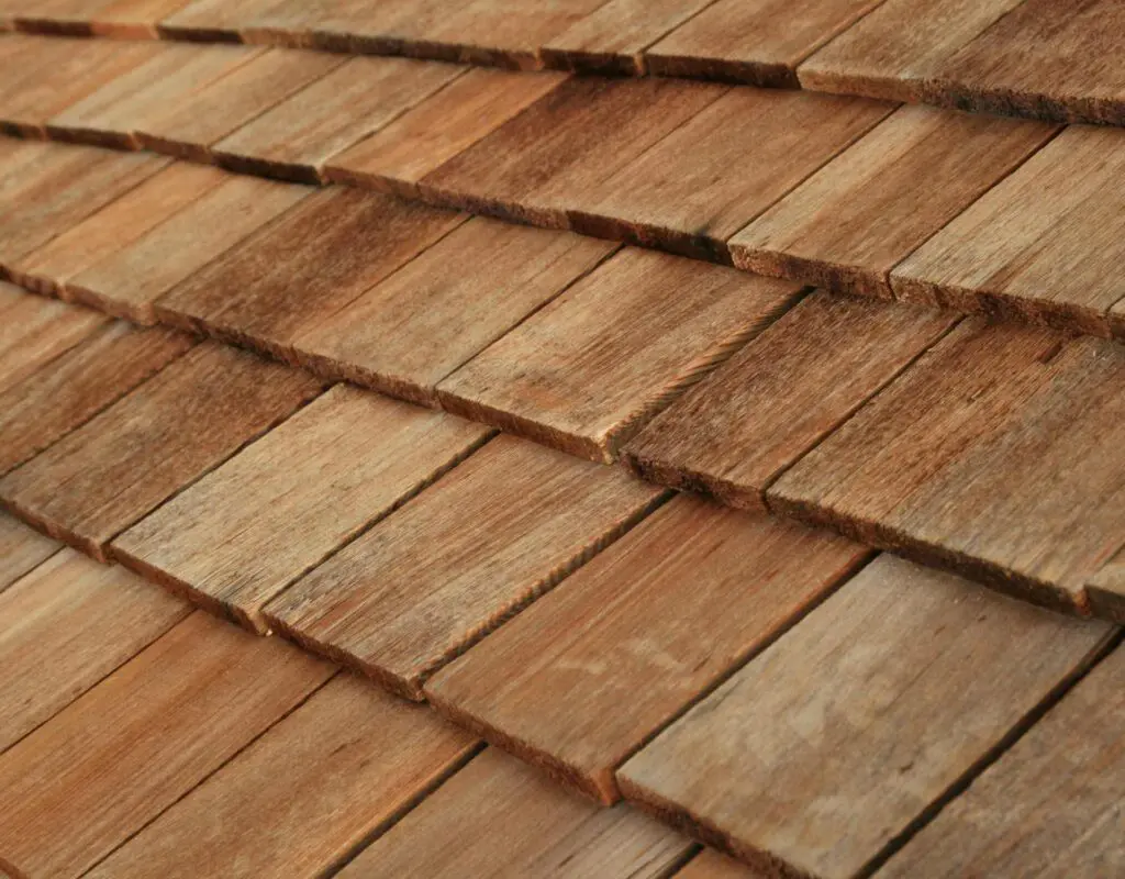 wood shake shingles on a roof
