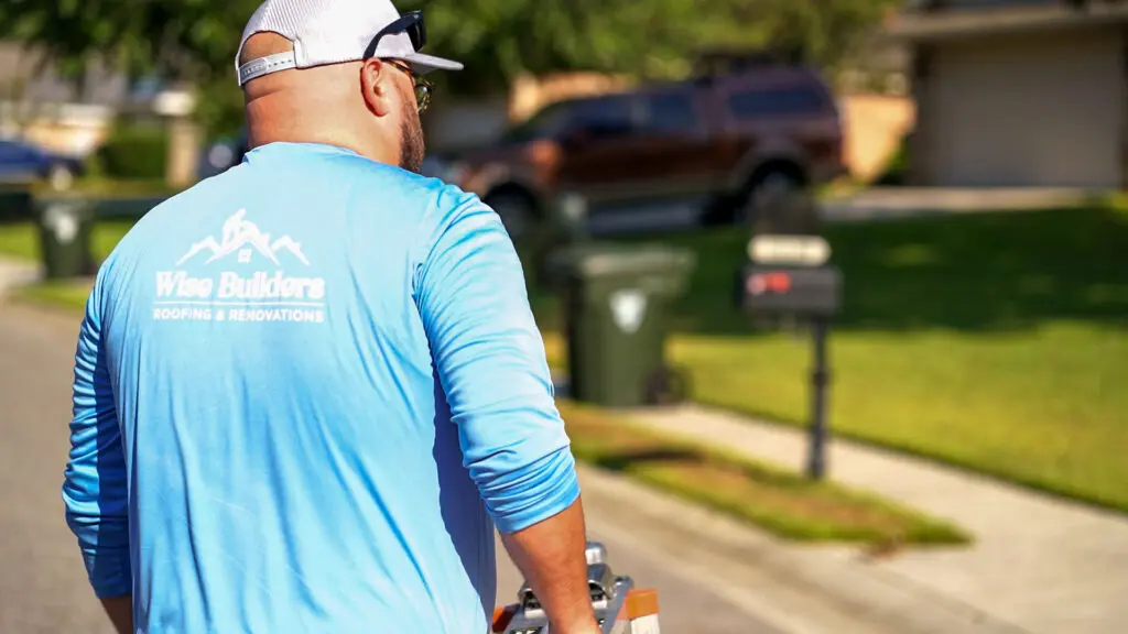 a project manager going the extra mile to do a great job on a leaky roof