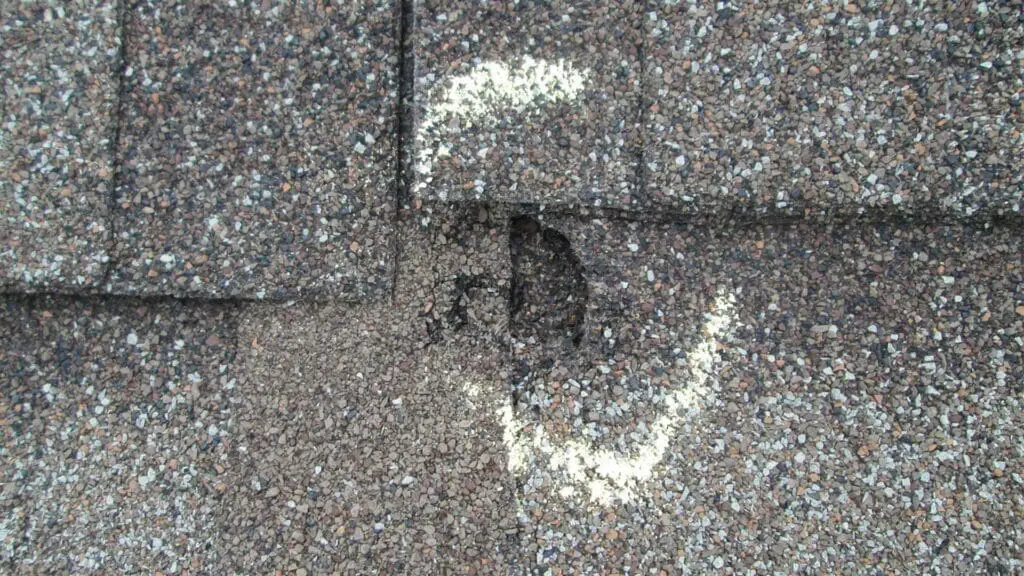 sign of storm damage