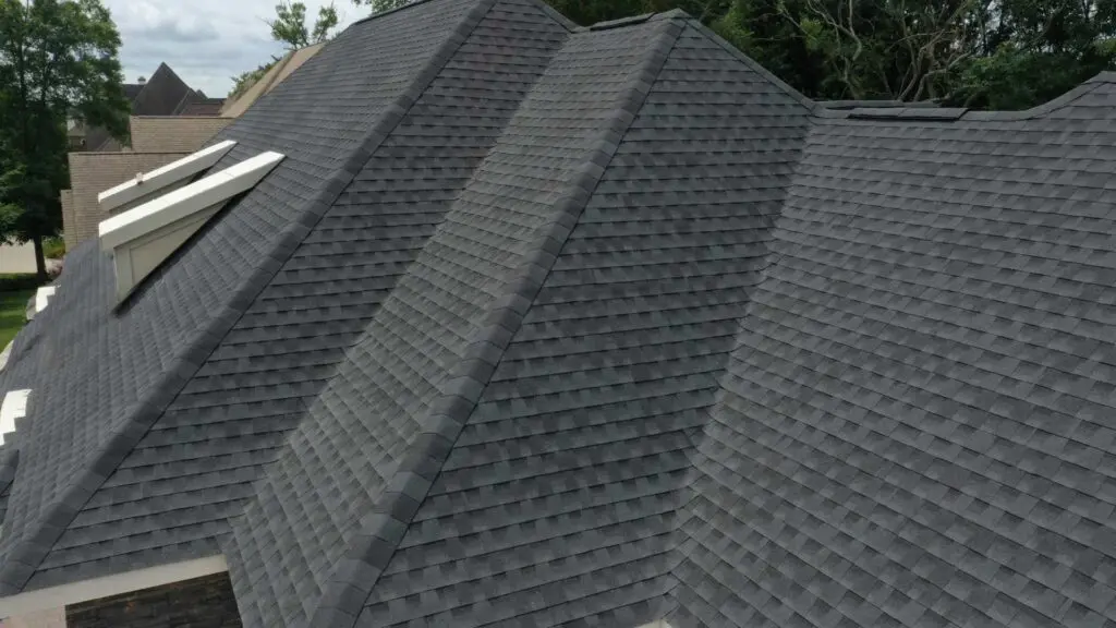 a darker colors shingle roof