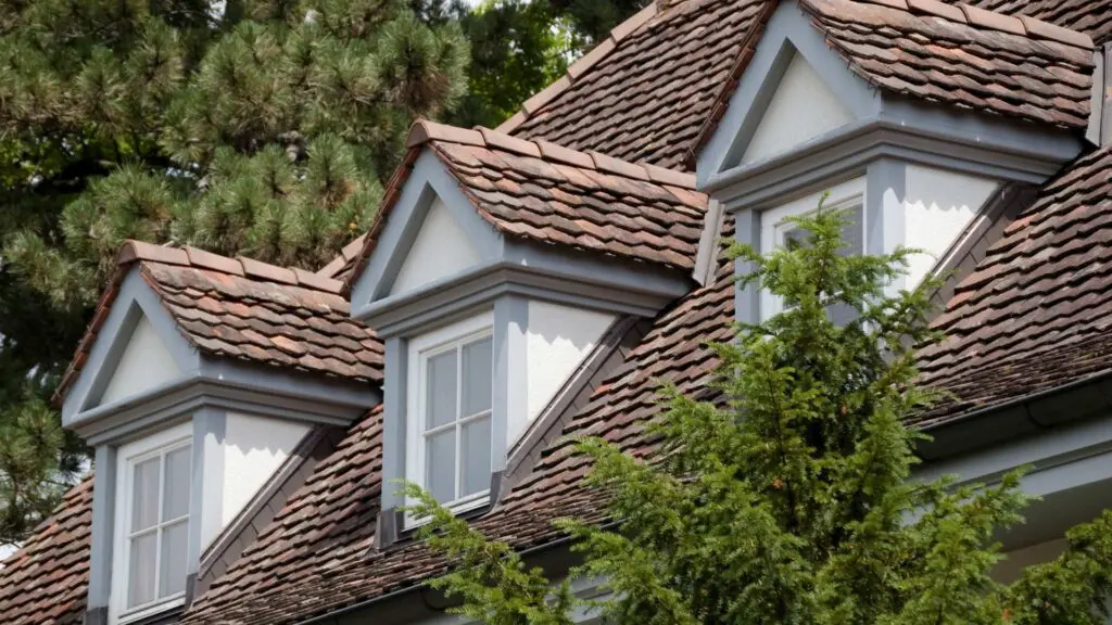 a tile roof in a lighter color