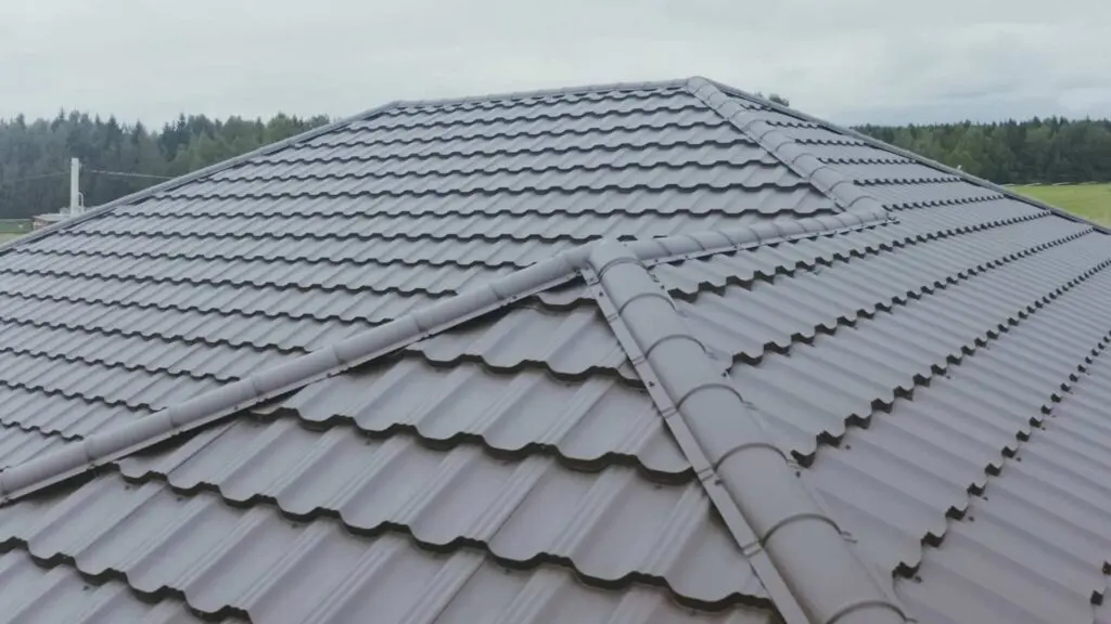 a metal roof in a darker color