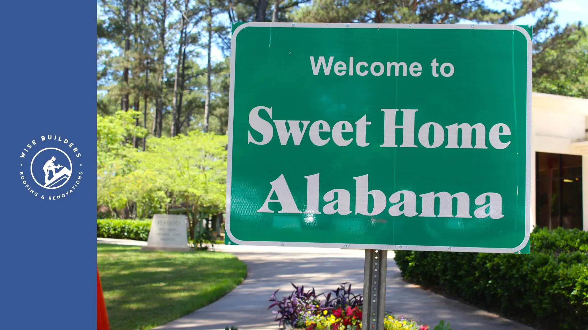 a sign welcoming people to alabama