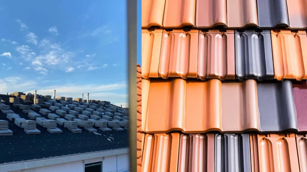 two colors of roof tile