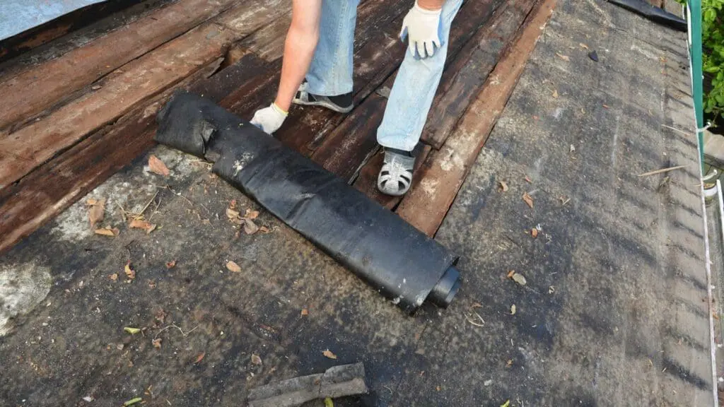 old roofing underlayment