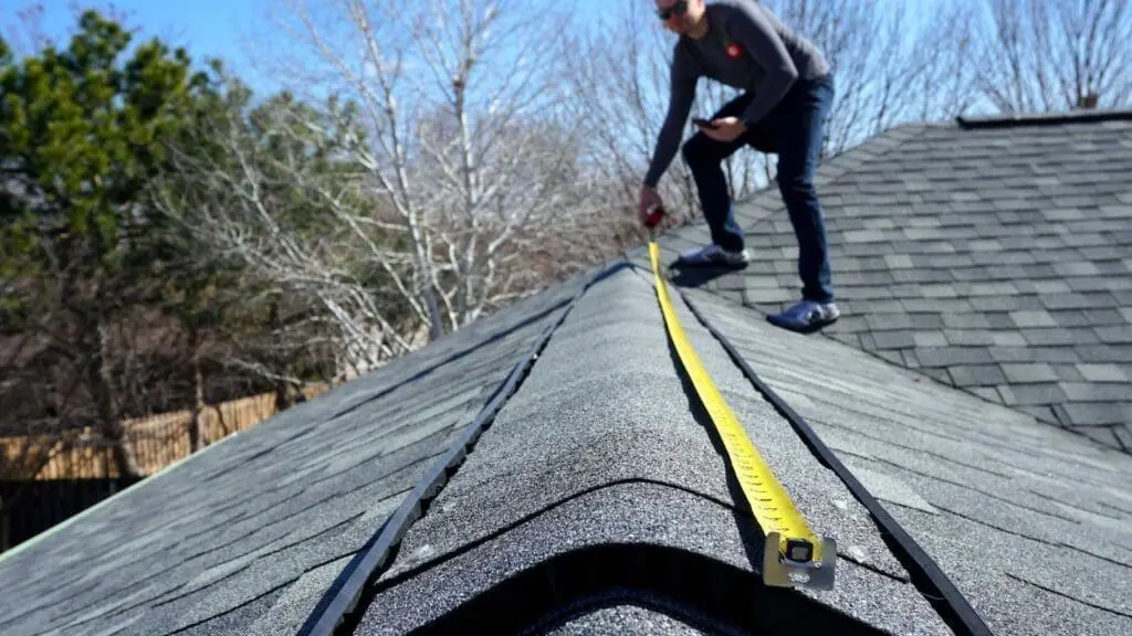 measuring the length of a asphalt shingle roof