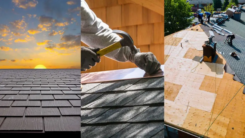 different tpye of roofs including asphalt