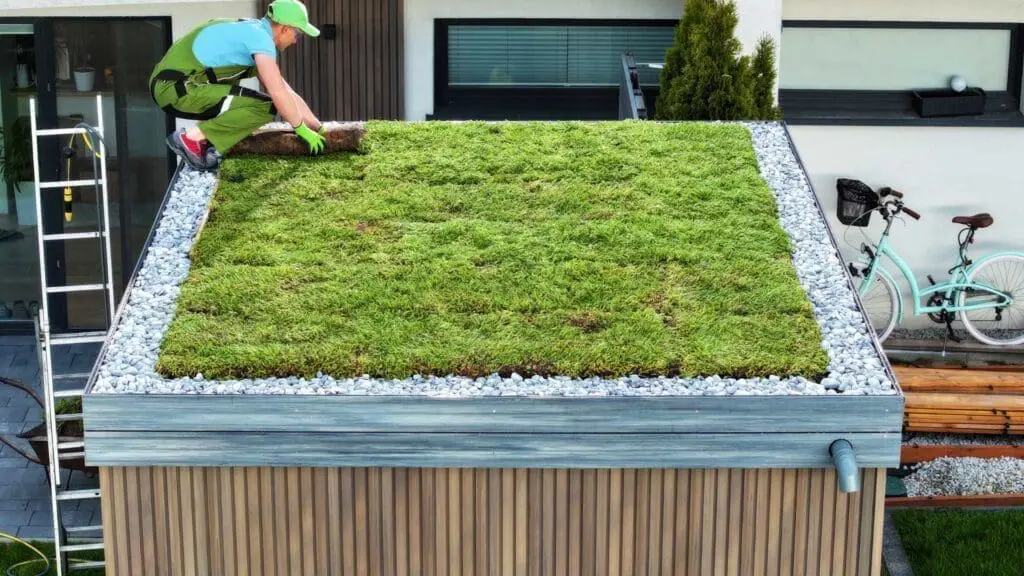 green roof on an apartment building
