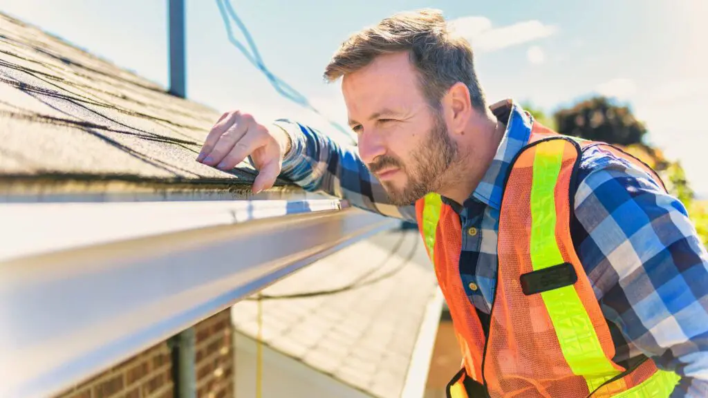 a residential roofing expert inspecting a roof
