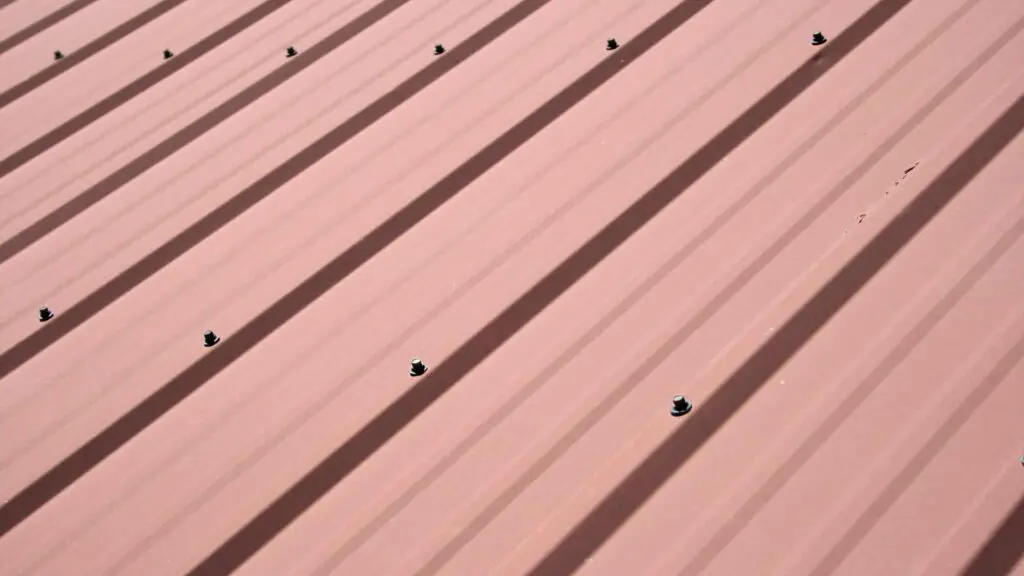 a metal roof with adhesives on it