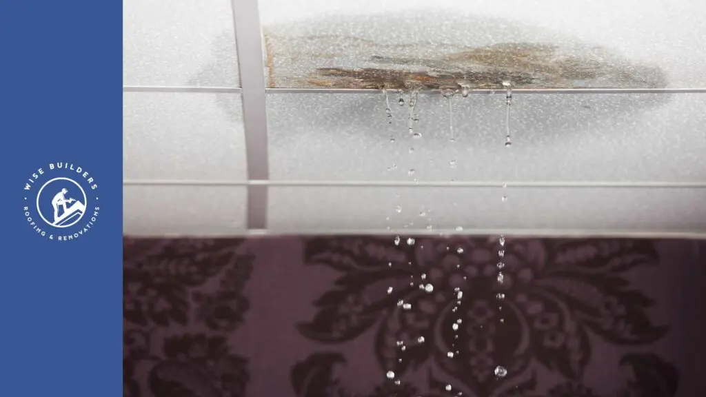 a roof leak in the ceiling