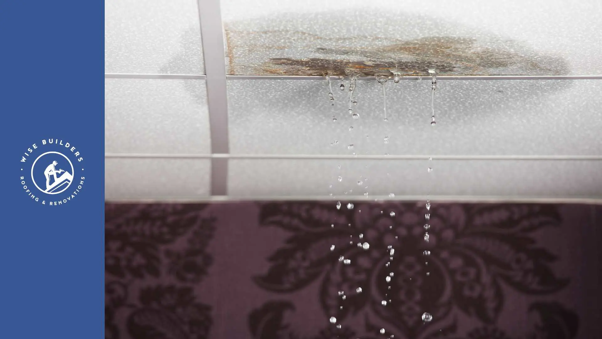 a roof leak in the ceiling