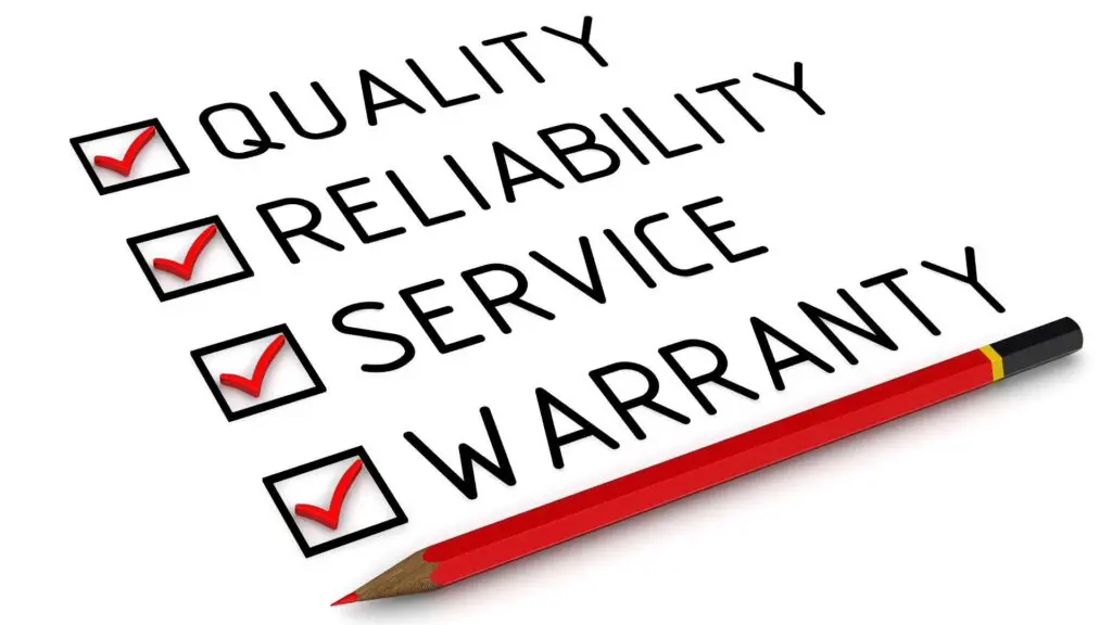 year warranty checklist