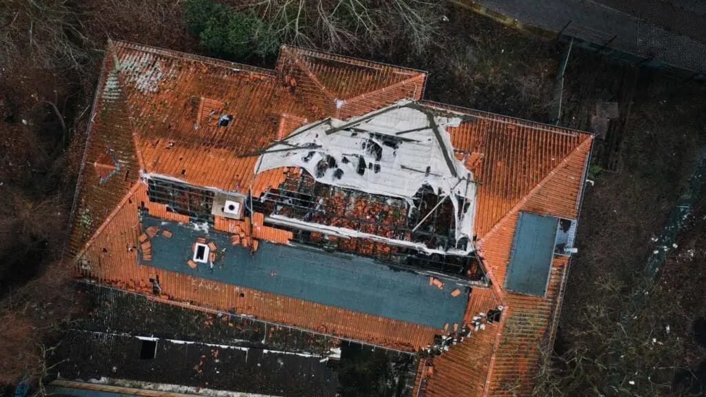 a roof storm damage