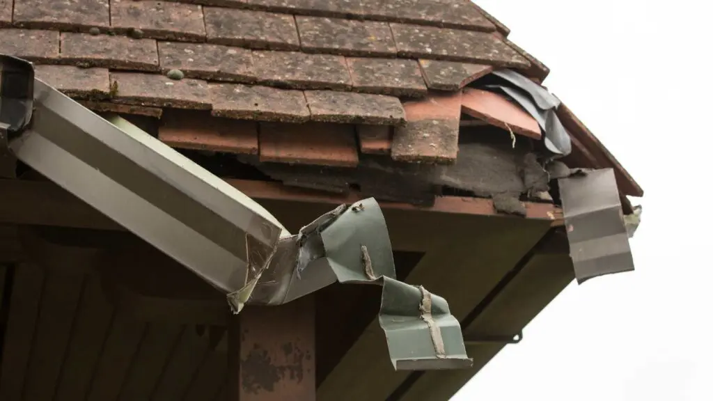 a damaged roof needing a professional roofer