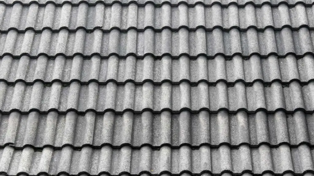 grey cement tiles on a roof