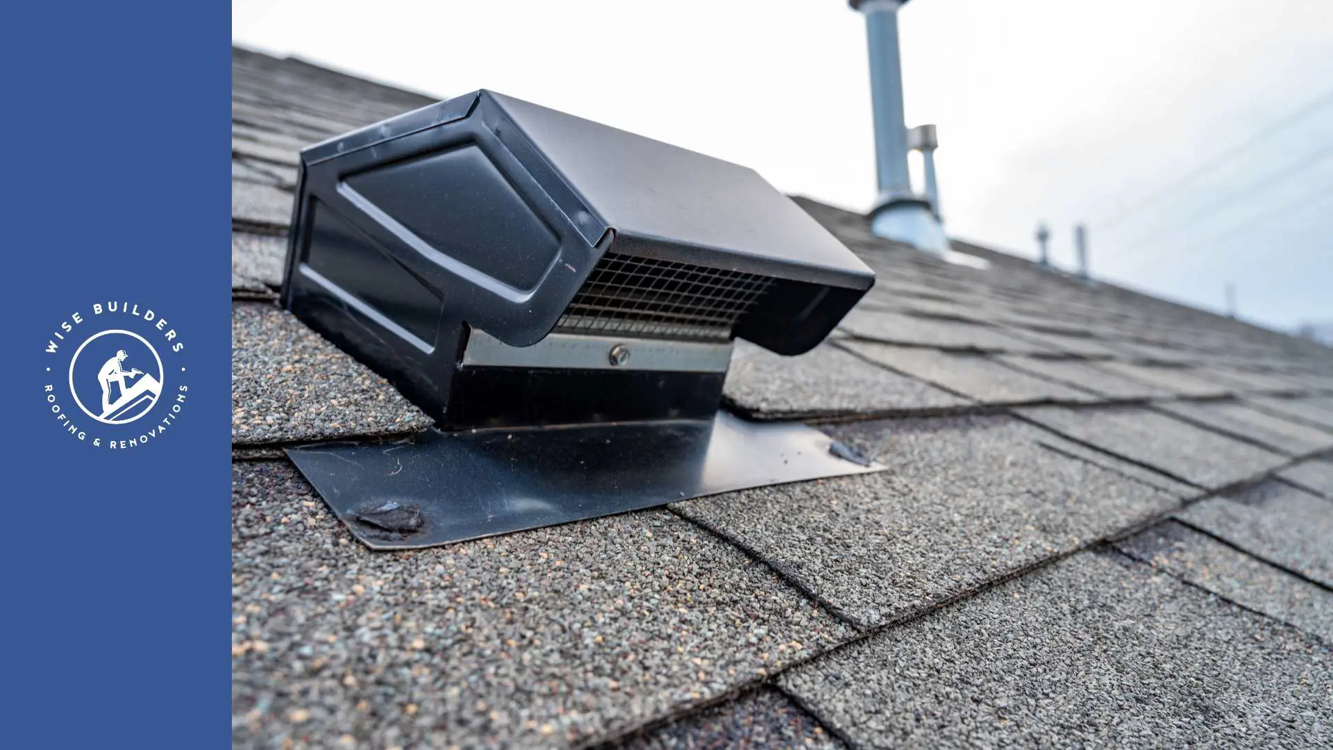 a shingle roof with a vent