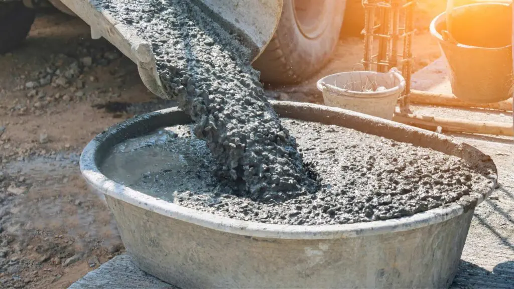 mixing concrete to cover every square foot of a roof