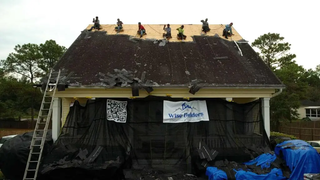 roofers from wise builder in mobile al performing a new roof installation