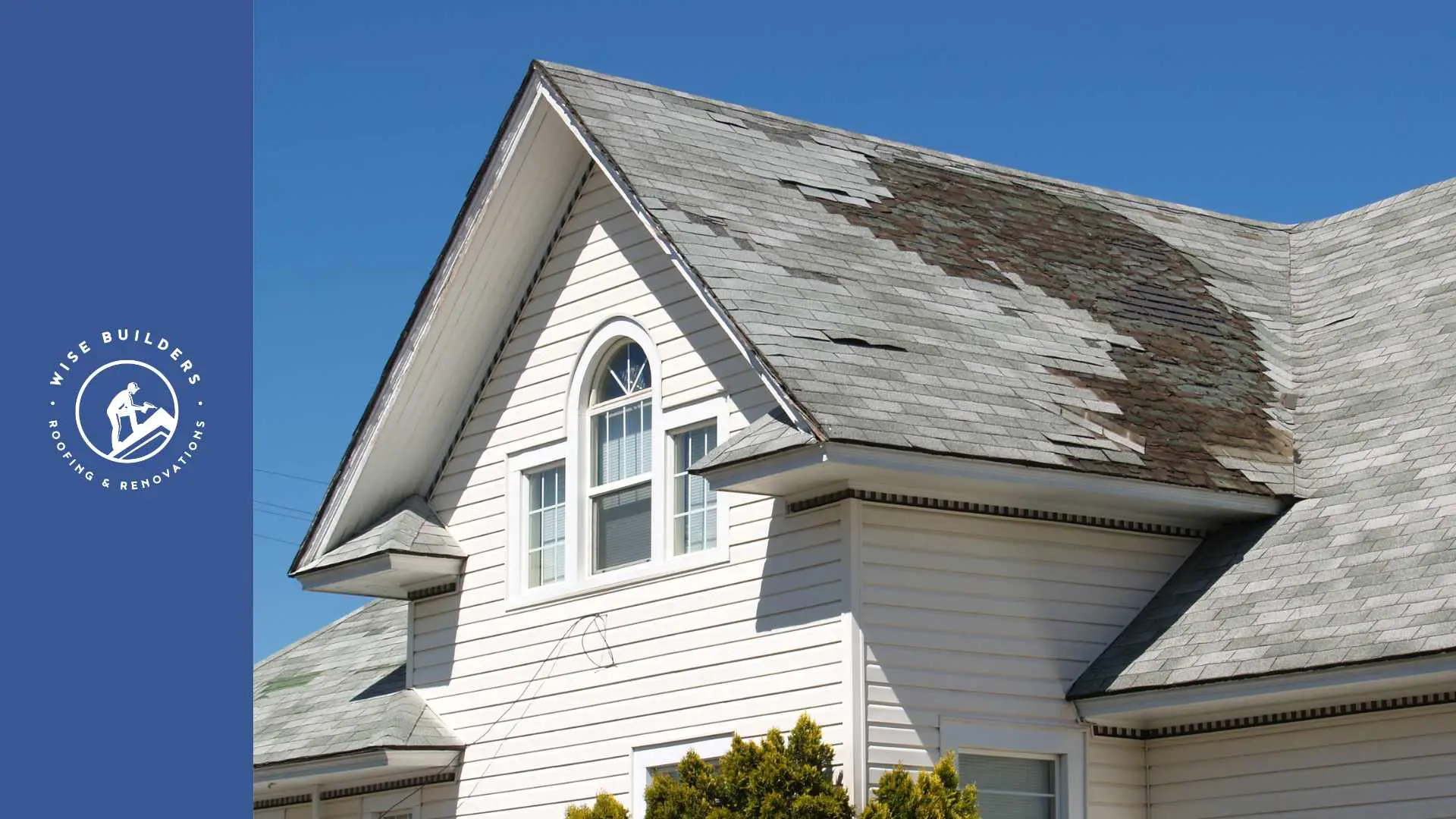 a roof with severe damage in mobile al