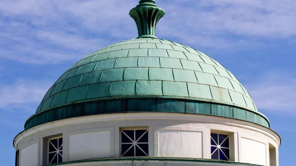 a dome roof that is also a curved roof