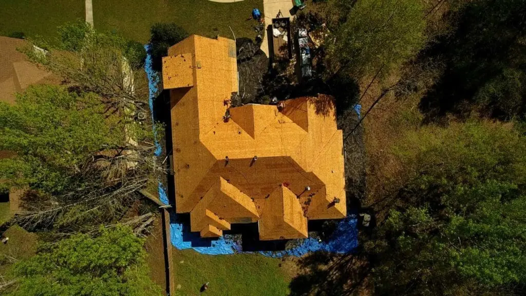 a new roof being installed by wise builders roofers