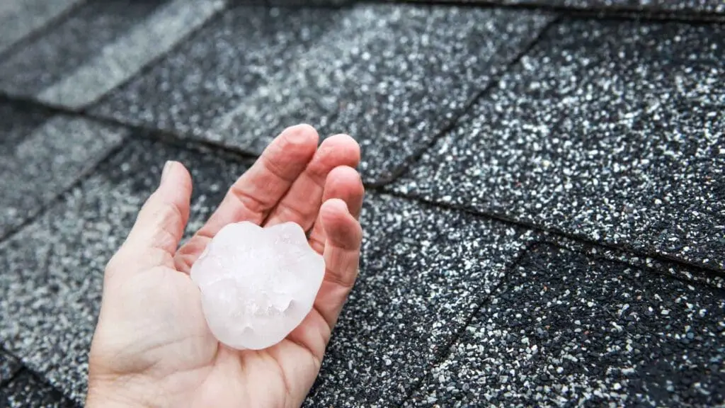 hail damage marked on roof