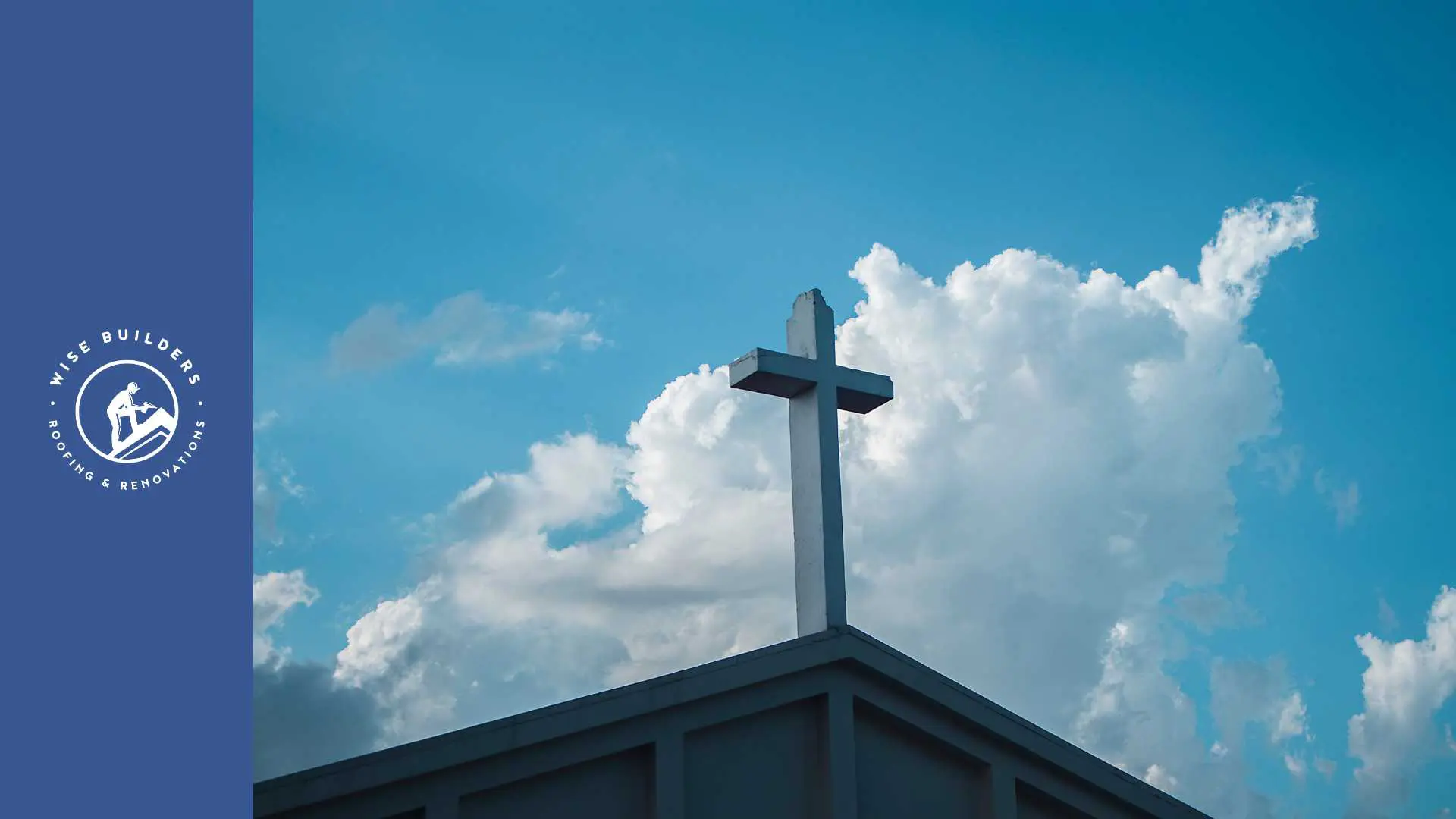 a church with a cross that that has undergone restoration