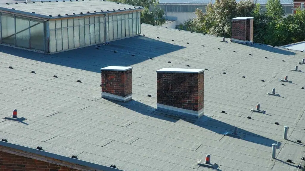 a grey slanted commercial roof