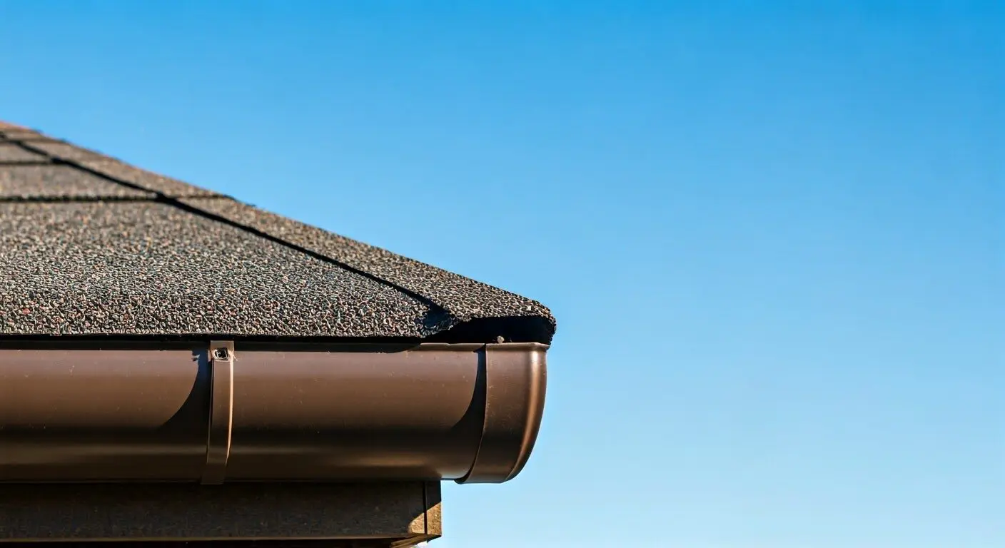 Close-up of drip edge installation