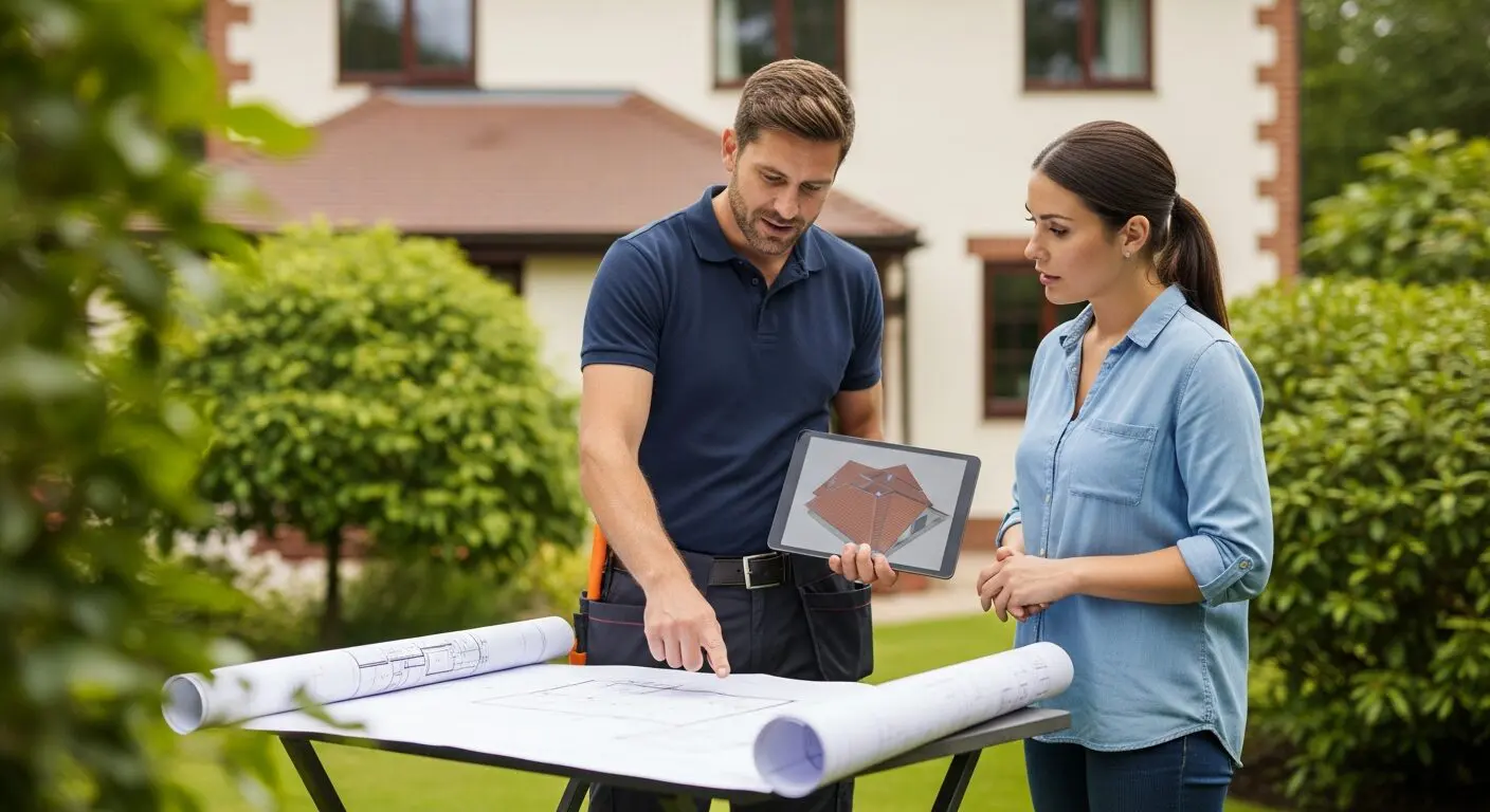 Contractor and homeowner roof planning
