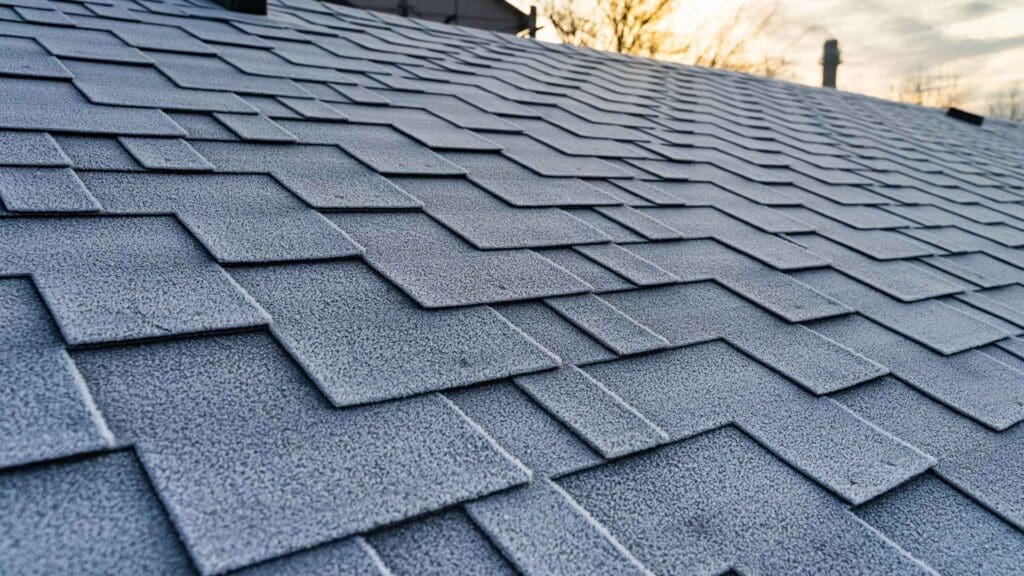 an example of asphalt roofing covering every square foot of a roof